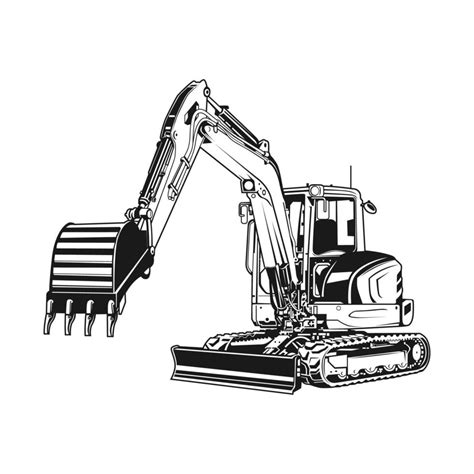 mini excavator outline|free clip art excavators.